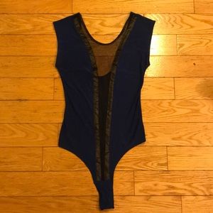 Blue and Black Sexy Bodysuit